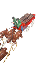 Load image into Gallery viewer, Vintage Cast Iron Horse Drawn Beer Wagon
