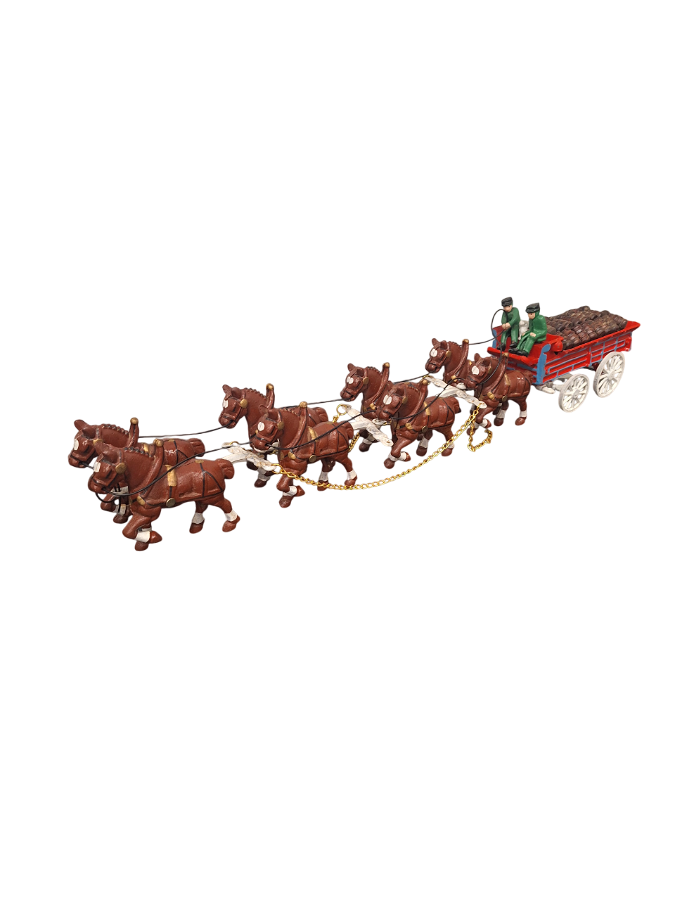 Vintage Cast Iron Horse Drawn Beer Wagon