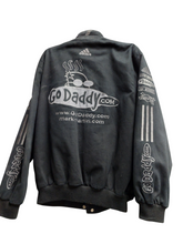 Load image into Gallery viewer, Black JH Design Go Daddy Nascar Varsity Jacket

