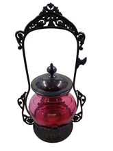 Load image into Gallery viewer, Victorian Cranberry Glass Pickle Jar
