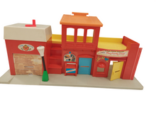 Load image into Gallery viewer, Fisher Price Little People Play Family Village, Barbershop, Garage, Firehouse and Theatre (1973)

