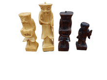 Load image into Gallery viewer, Vintage East Asian Hand Carved Wood Chess set with folding board.
