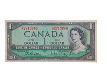 Load image into Gallery viewer, Circulated 1954 $1 Dollar Canadian Devils Head Bill

