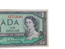 Load image into Gallery viewer, Circulated 1954 $1 Dollar Canadian Devils Head Bill
