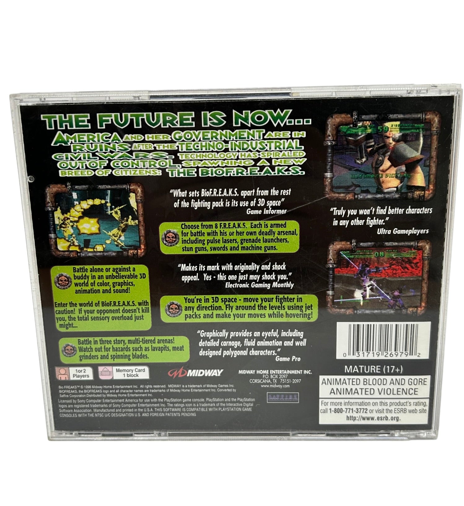 Bio Freaks (PS1 NTSC - U/C, 1998) – missionthriftstorekitchener