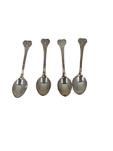 Load image into Gallery viewer, Set of 4 Egyptian Revival Scarab Beetle Demitasse Spoons
