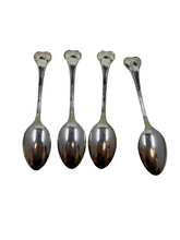 Load image into Gallery viewer, Set of 4 Egyptian Revival Scarab Beetle Demitasse Spoons
