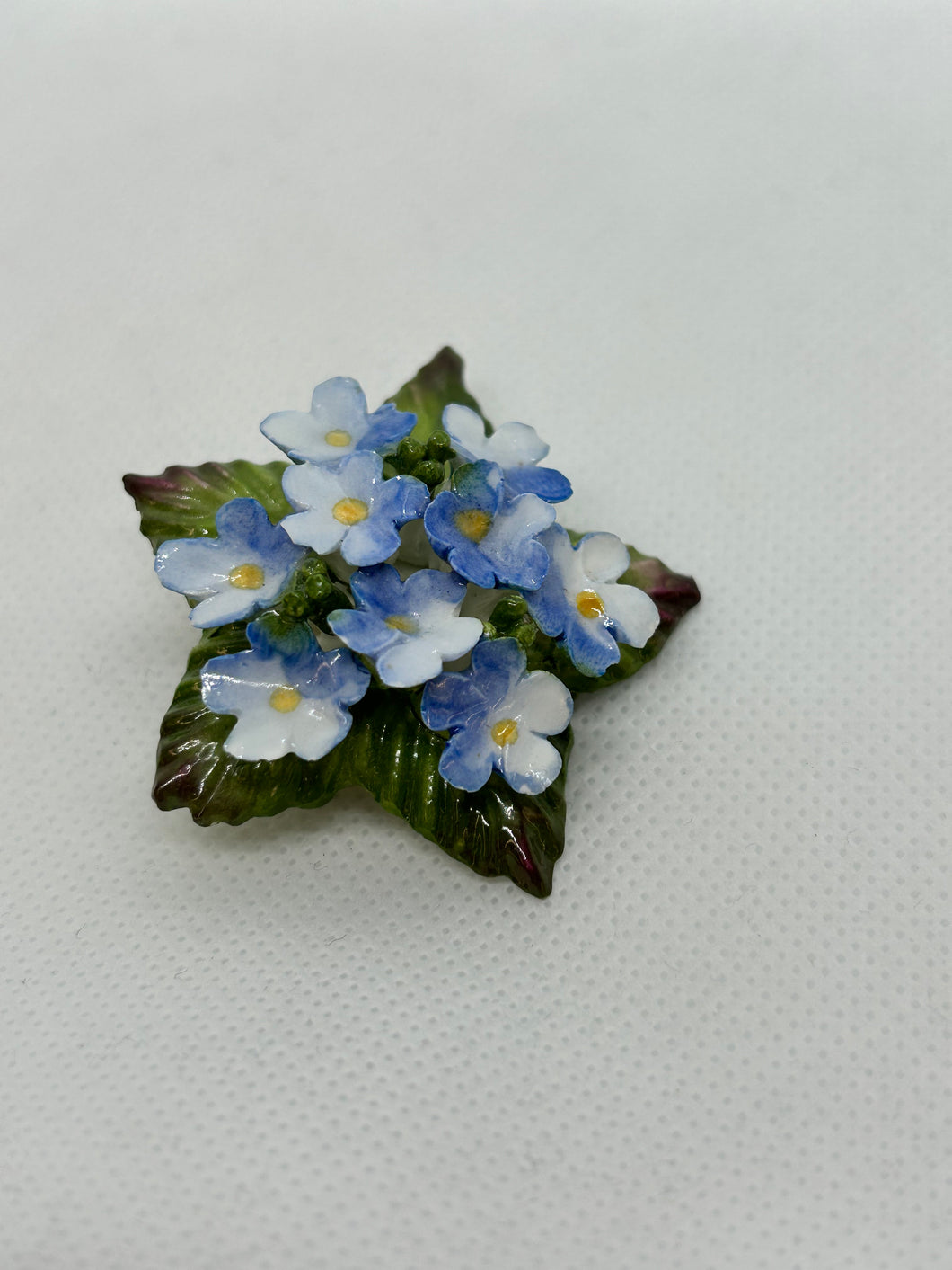 Aynsley Fine Bone China Forget-Me-Not Brooch (Made in England)