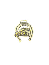 Load image into Gallery viewer, Brass Horse Saddle Harness Medallion &quot;Horse Head&quot;
