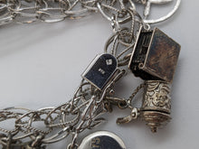 Load image into Gallery viewer, Vintage Sterling Silver Charm Bracelet
