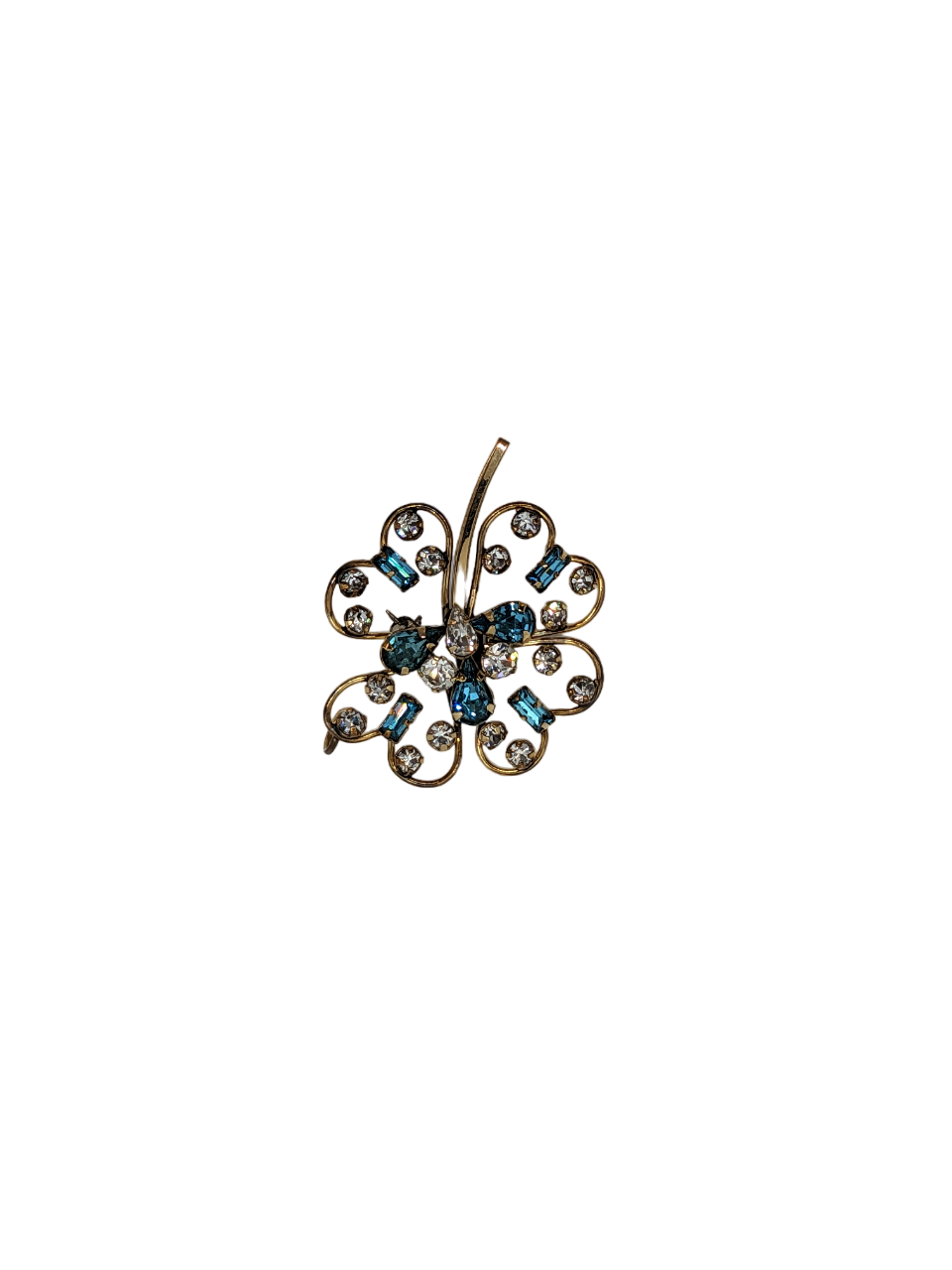 Star-Art Blue and White Rhinestones (12KT Gold Plated)