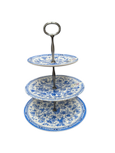 Load image into Gallery viewer, Blue Regal Peacock 3 Tier Cake Stand
