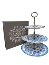 Load image into Gallery viewer, Blue Regal Peacock 3 Tier Cake Stand
